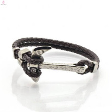 2017 Wholesale Fashion Braided Anchor Leather Bracelet